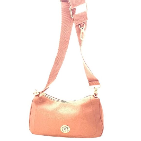 Nanette Lepore Dusty Pink Crossbody Bag With Gold Hardware & Adjustable Strap - Picture 1 of 11